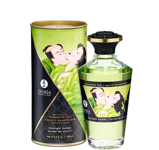 Rozgrzewający olejek do masażu - Shunga Aphrodisiac Warming Oil Midnight Sorbet 100 ml